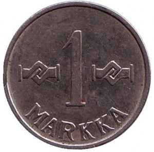 Монета 1 марка. 1956,59 рік, Фінляндія. (БЖ) Полтава - фото 1