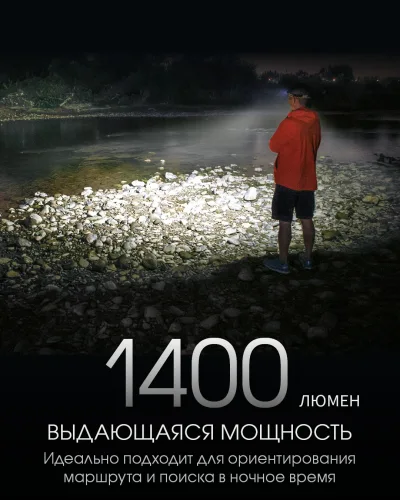 Налобный фонарь Nitecore NU43 (белый + красный свет) 1400лм 9 режимов USB-C с датчиком приближения Винница - изображение 10