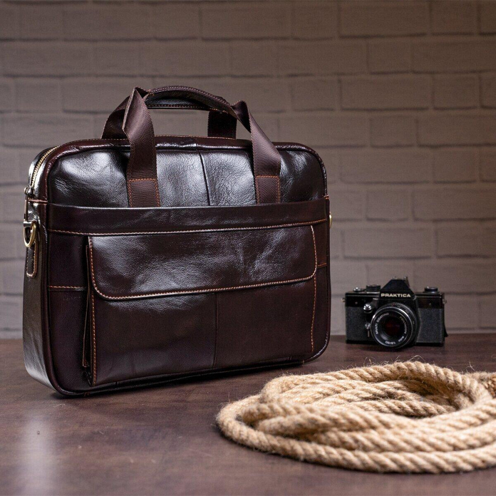 Сумка мужская под ноутбук Vintage 14750 Коричневая Киев - изображение 8