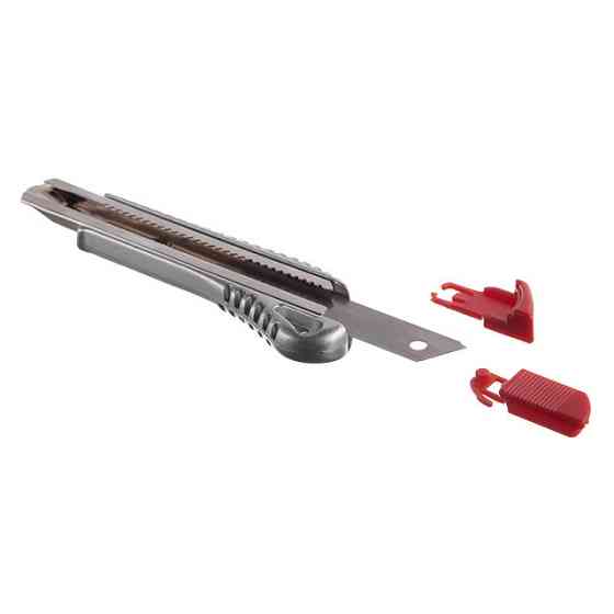 Нож сегментный, 18 мм, металлическая направляющая, противоскользящий корпус INTERTOOL HT-0504 Киев