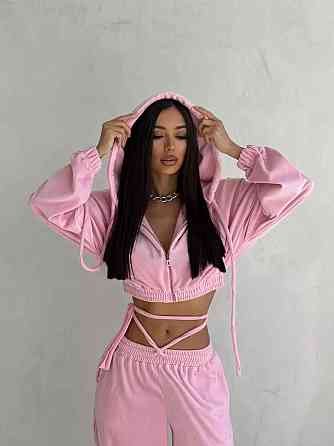 Жіночий стильний повсякденний велюровий костюм плюш-велюр Одеса