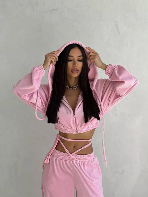 Женский стильный повседневный велюровый костюм плюш-велюр Одесса - изображение 2