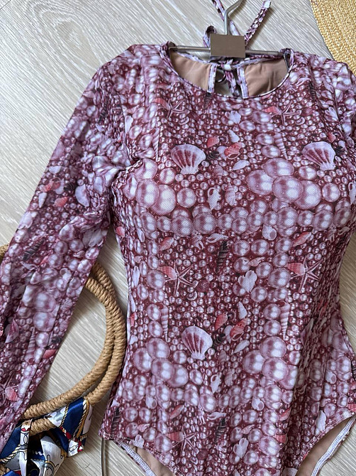 Закритий жіночий купальник із захистом від сонця Бордо, XS Харків - фото 4