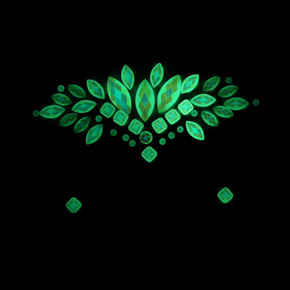 Стрази на обличчя люмінесцентні жіночі one size різнобарвний Київ - фото 2