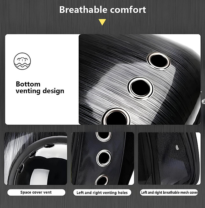 Рюкзак для транспортування кішок та собак RESTEQ, що дихає рюкзак для домашніх тварин з ілюмінатором Київ - фото 6