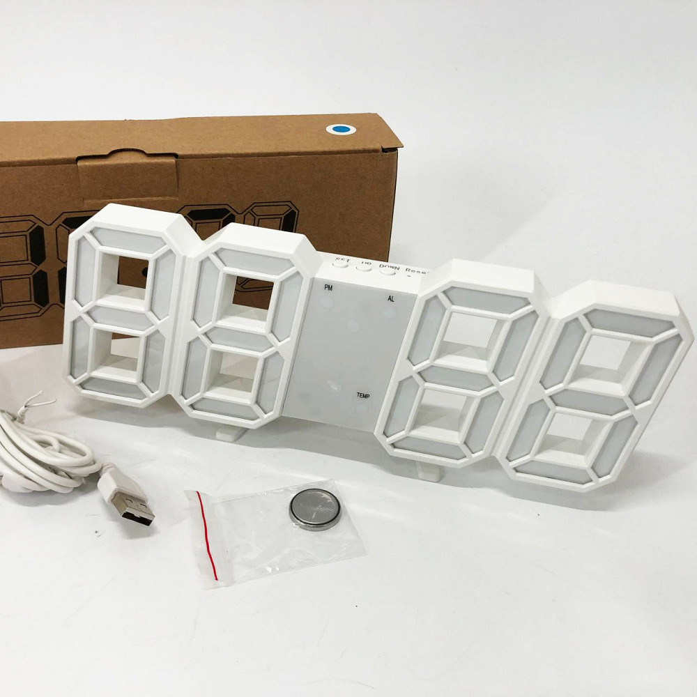 Настольные часы со светодиодным дисплеем, Настольные часы led на батарейках Лед IV-51 Киев - изображение 1