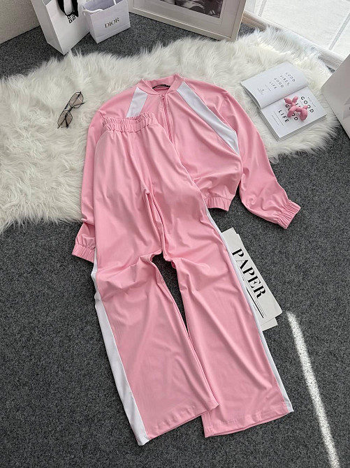 Жіночий прогулянковий костюм-двійка: кофта та штани трикотаж Рожевий, 46/48 Одеса - фото 1