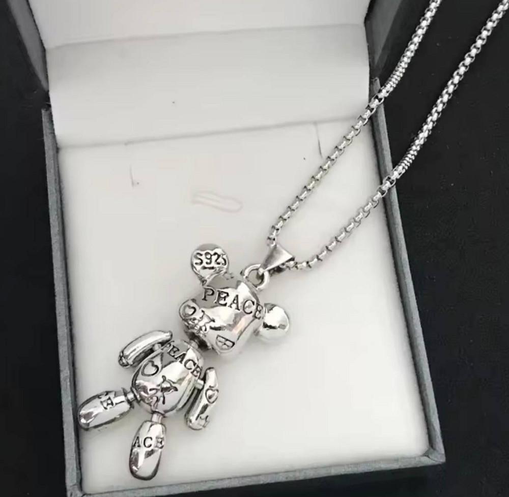 Подвеска медвежонок серебристая с цепочкой 60 см, кулон медведь стильный Киев - изображение 4