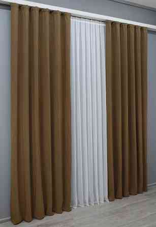 Шторна жакардова тканина, колекція "Ібіца" висота 2,8м колір коричневий 698ш Київ