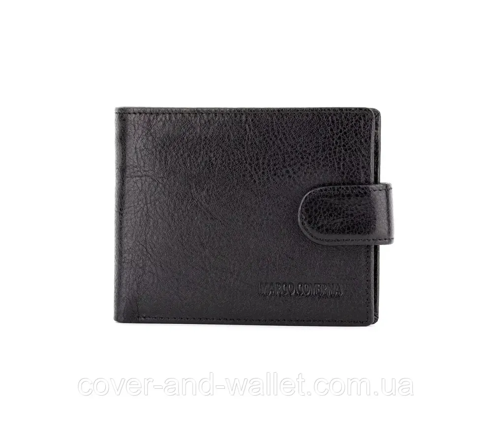 Солидный мужской кожаный кошелек небольшого размера Marco Coverna BK 047-801 черный Киев - изображение 20