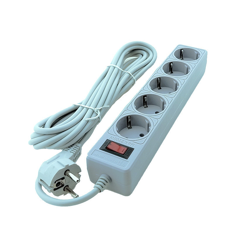 Сетевой фильтр с заземлением 5 гнезд, 5 м серый Днепр - изображение 3