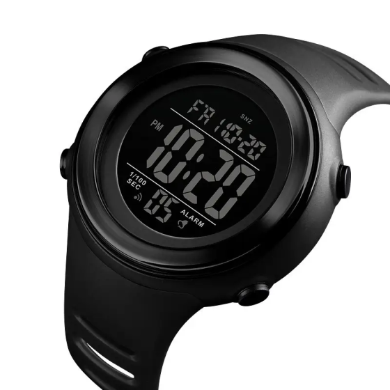 Спортивний чоловічий наручний годинник Skmei 1394 sun (Чорний з чорним) Київ