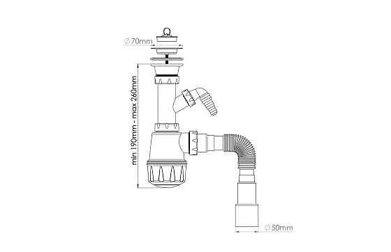Гнучка труба 1 1/2" 1200мм вихід 40*50 NOVA Харків