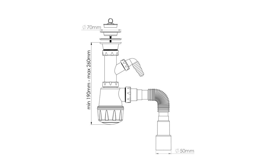 Гнучка труба 1 1/2" 1200мм вихід 40*50 NOVA Харків - фото 3