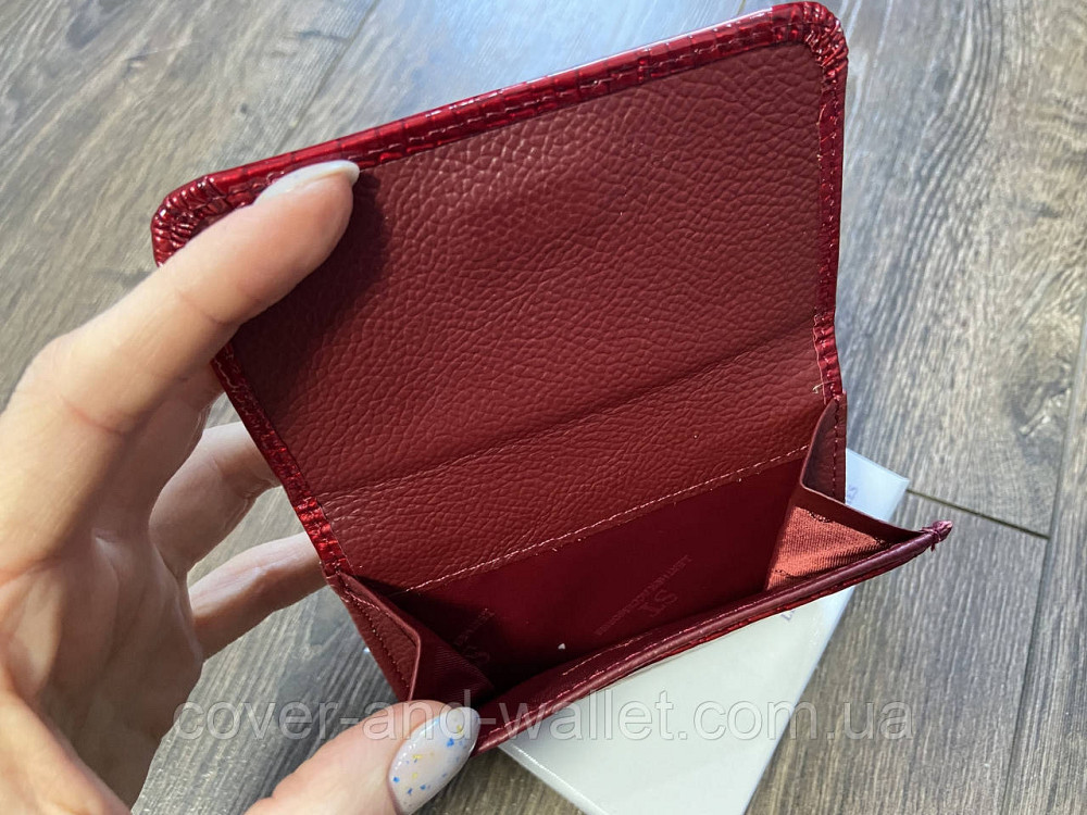 Красный лаковый маленький женский кошелек на магнитах с монетницей ST AE 403 Киев - изображение 6