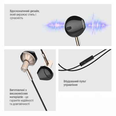 Навушники ColorWay Slim 3.5 mm Wired Earphone Blast 2 Black (CW-WD02BK) Вінниця