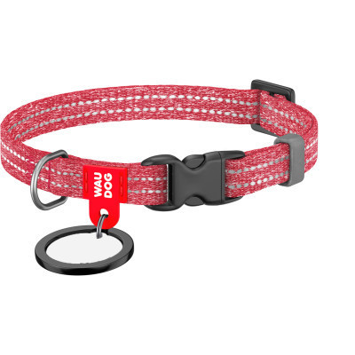 Нашийник для тварин WAUDOG Re-cotton з QR паспортом для котів та дрібних порід собак XS червоний (16403) Вінниця - фото 1