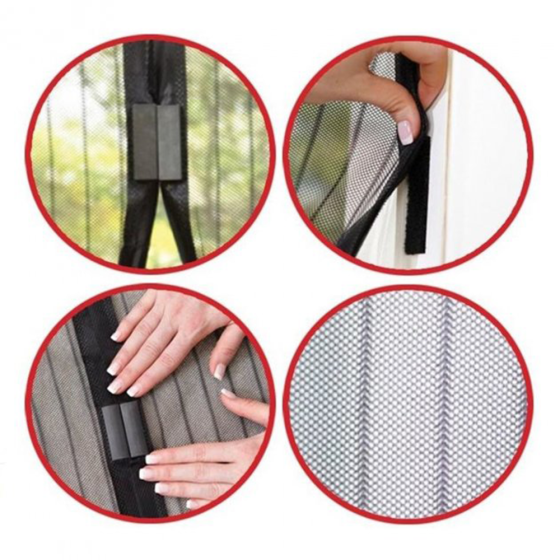 Москітна сітка 100х210 см Magic Mesh на двері на магнітах,коричнева SBR Київ