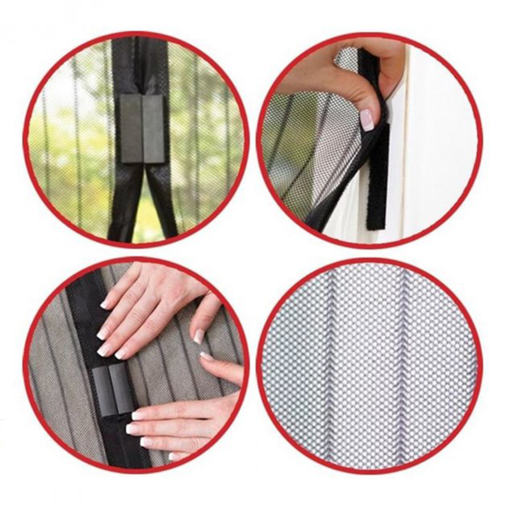 Москітна сітка 100х210 см Magic Mesh на двері на магнітах,коричнева SBR Київ - фото 5