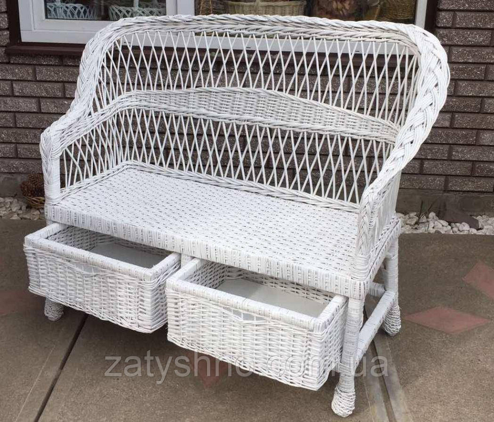 Диван плетеный белый с шухлядой Киев - изображение 8