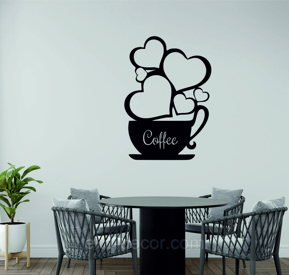 Декоративное настенное Панно «Чашка кофе», Декор на стену 90*63 см, Черный Киев - изображение 6