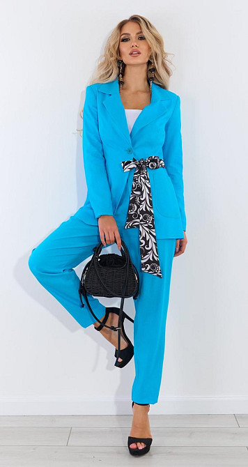 Лляний костюм зі штанами (44) Київ - фото 1