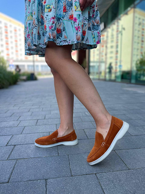 Лоферы женские KATI SHOES оранжевые натуральная замша демисезонные размер 35-40 (141) Коломия - фото 2
