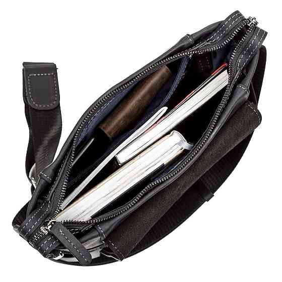 Сумка мужская SHVIGEL 11096 кожаная Черная Киев