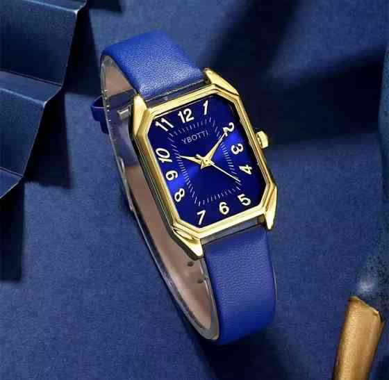 Подарочный набор для женщин наручные часы браслет ожерелье и серьги без подарочной коробки синий Киев