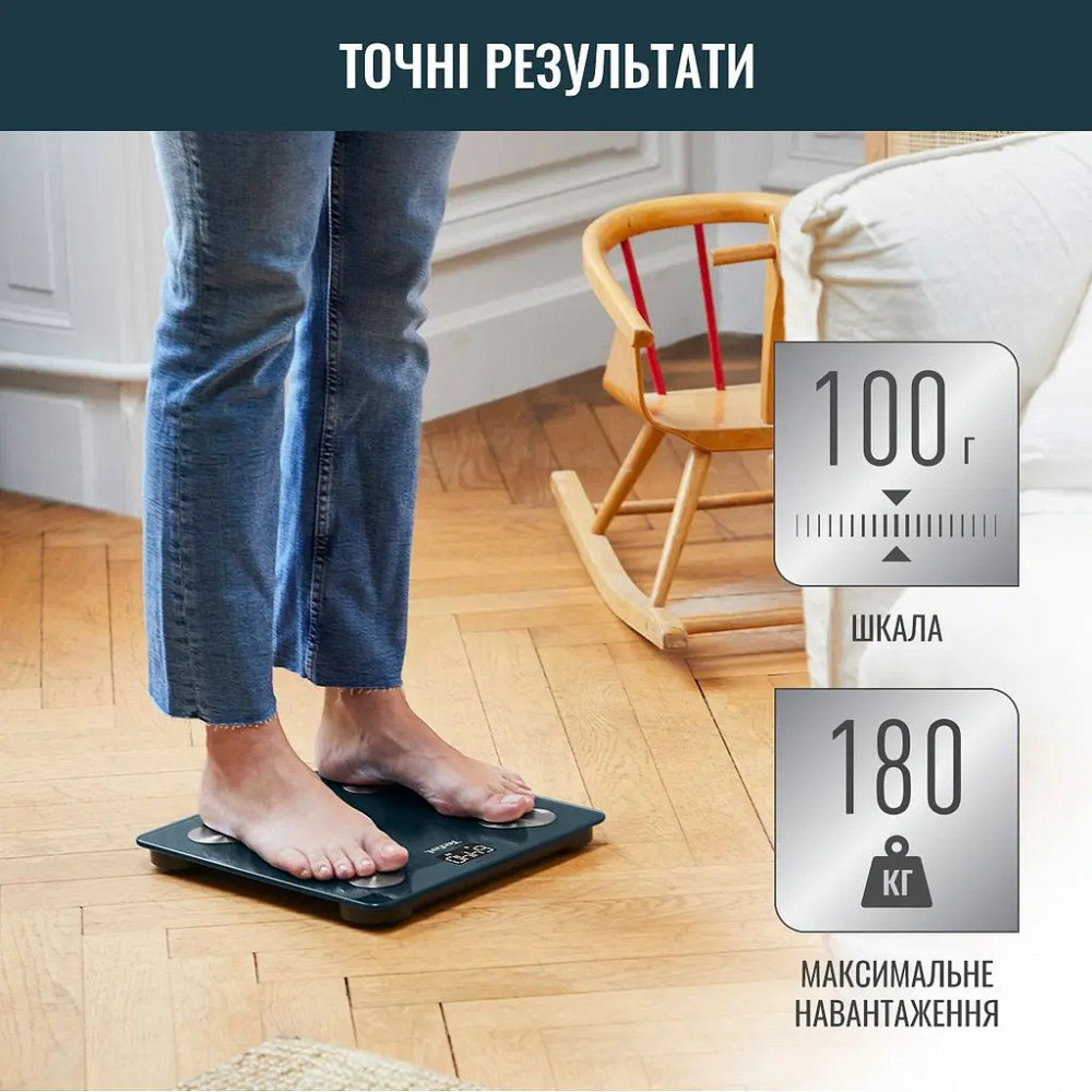 Ваги підлогові Tefal Goodvibes Life+ BM9620S1 ( чорний із сріблястим ) Харків - фото 15
