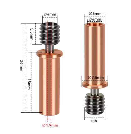 Біметалеве горло (термобар'єр)  NENYALV для 3д принтера Kobra 2 Київ