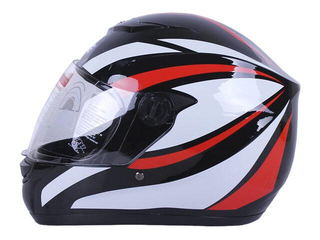 Шолом мотоциклетний інтеграл MD-101B (чорний із червоно-білими смужками, size S) Мукачево - фото 3