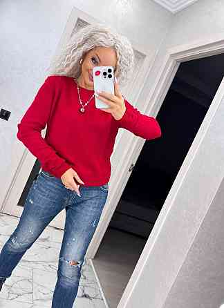 Джемпер кофта в'язаний теплий жіночий базовий Червоний Київ
