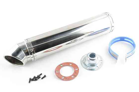 Глушник (тюнінг) 420*10 см, кріп. Ø78mm (нержавіюча сталь, хром, mod:2) Мукачево