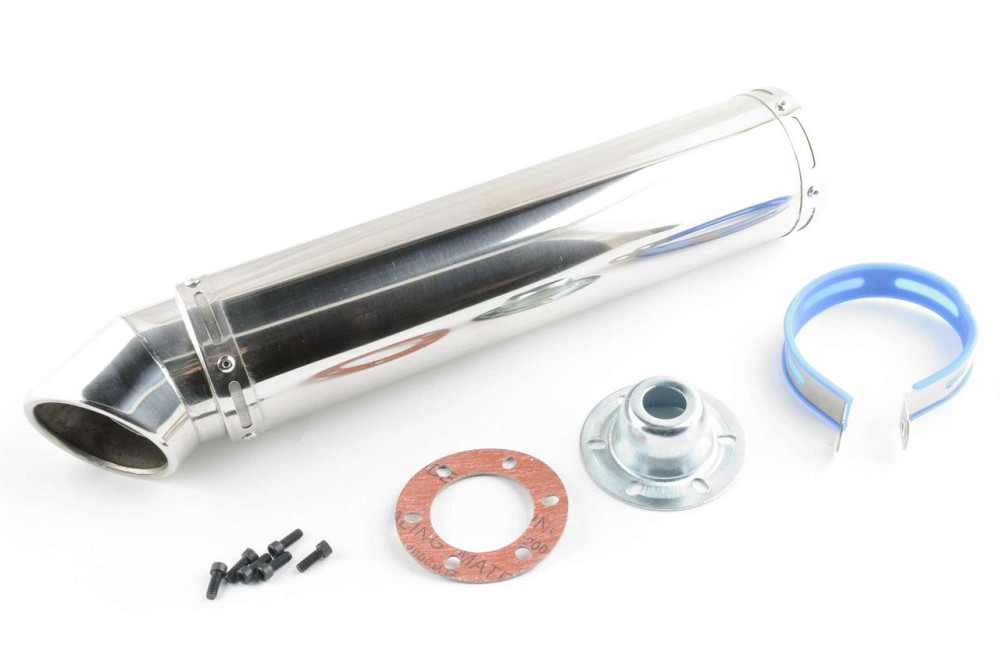 Глушитель (тюнинг) 420*10 см, креп. Ø78mm (нержавейка, хром, mod:2) Мукачево - изображение 1