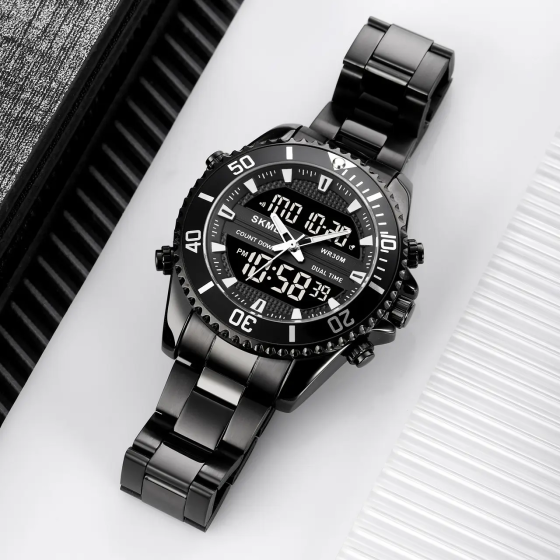 Чоловічий наручний годинник Skmei 1850 (Чорний) Вінниця