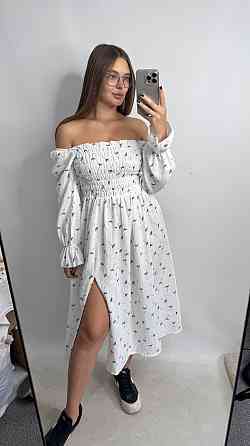 Жіноча сукня міді з відкритими плечима з мусліну Кульбаба XS/S Харків