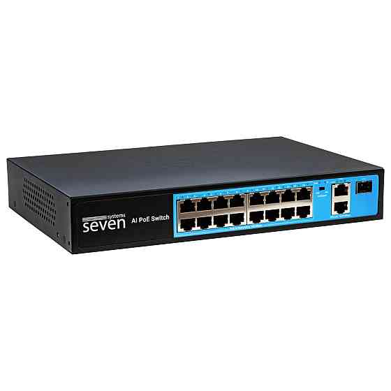 PoE комутатор 16 портів SEVEN P-73216G-SFP (POE: 16, UP: 2G+1SFP) Київ