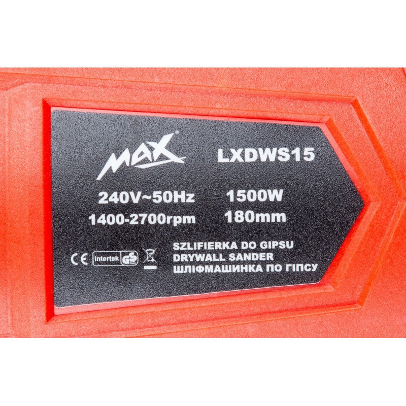 Шлифовальная машина для стен и потолка, гипса MAX MXDWS15, 1500Вт, 180мм, с LED подсветкой Киев - изображение 9