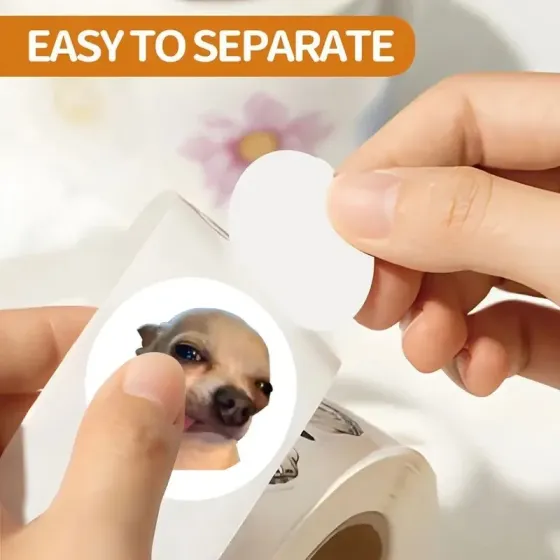 Набор наклеек с мемами собак – 500 шт. круглые стикеры с забавными мордочками, для декора и упаковки Киев