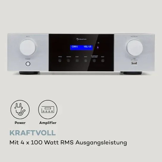Стереоусилитель аудиоусилитель Auna Hifi AMP-4000 DAB Bluetooth USB DAB из Германии Днепр