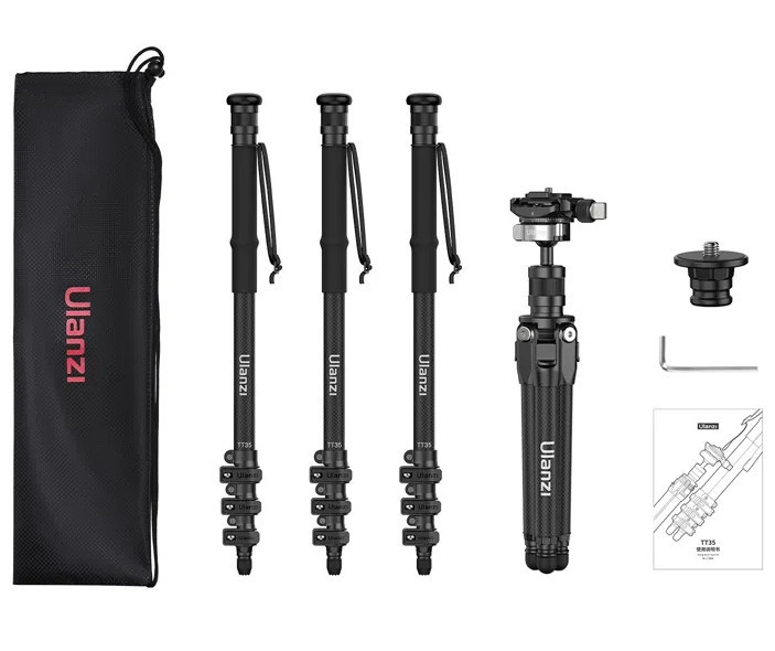Штатив-монопод туристичний карбоновий з трекінговими палицями 15-146см Ulanzi TT35 Київ - фото 6