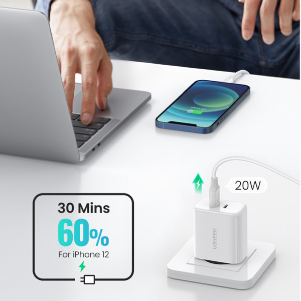 Зарядний пристрій 2xUSB 40W PD (2xType-C) PD CD243 Ugreen Білий (10343) Киев - изображение 4