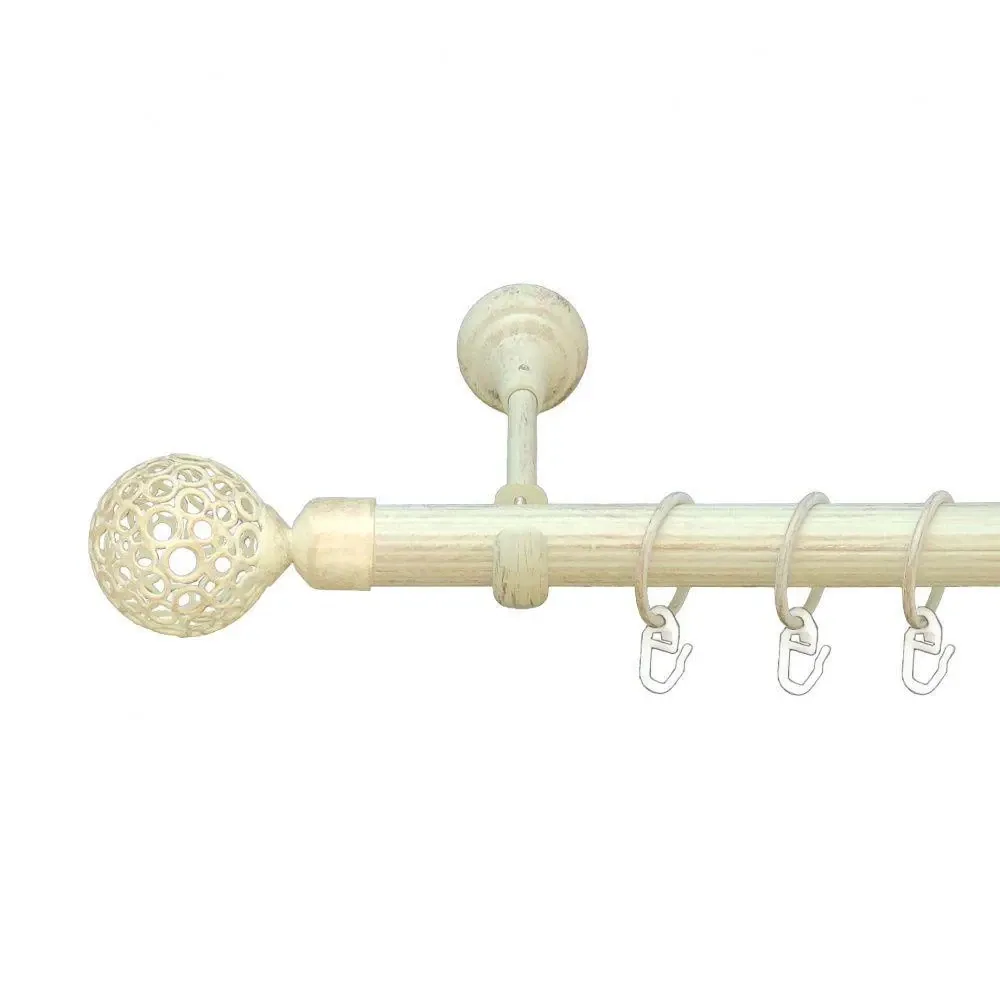 Карниз Orvit Савона металевий однорядний відкритий рифлена труба кільце металеве Біле Золото 25 мм 200 см Львов - изображение 1