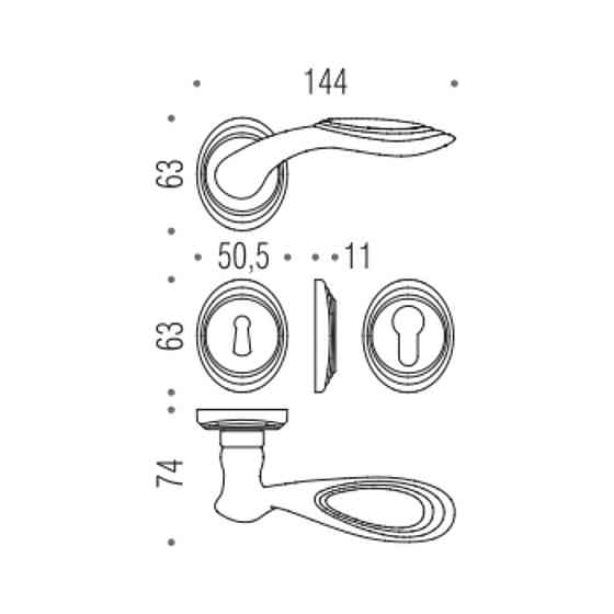 Ручка Colombo Cameo DB41 пол латунь R ф/з Киев