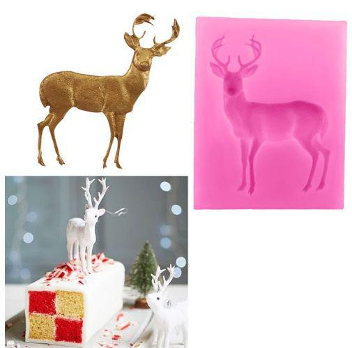 Молд силиконовый Олень 76 на 60 мм розовый Киев - изображение 3
