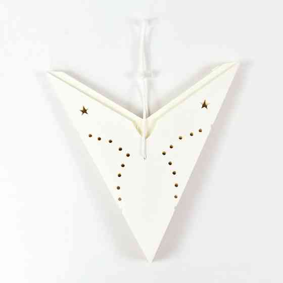 Бумажная подвесная звезда с узором 35 см белый Киев