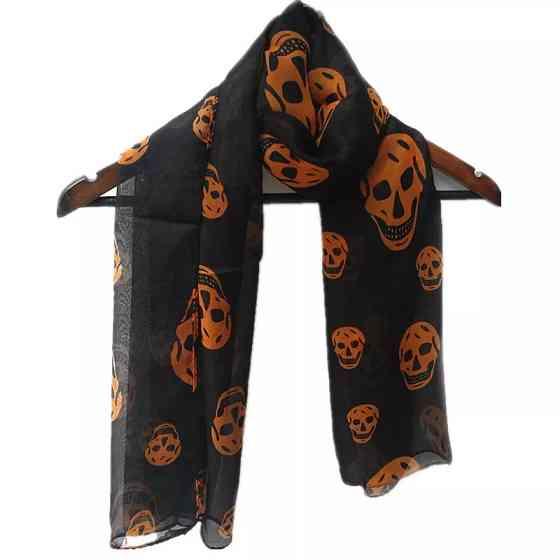 Женский шарф с черепами - размер шарфа 145*70см, шифон Киев
