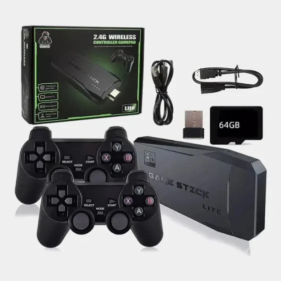 Ігрова приставка HDMI Game Stick Lite M8 з 10 000+ іграми, 2 бездротові джойстики, компактна і зручн Київ