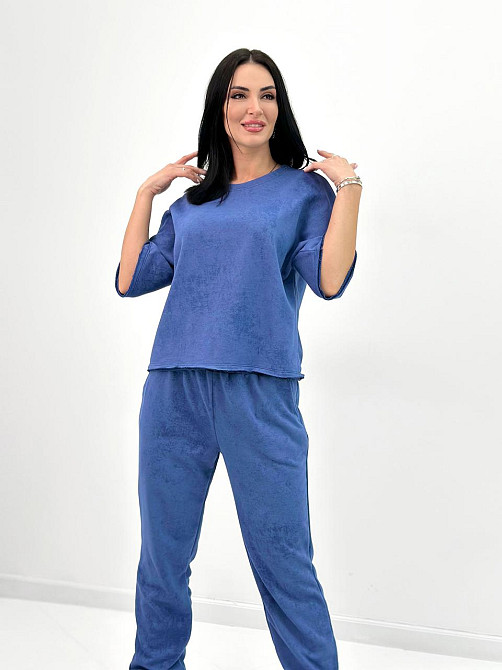 Жіночий костюм з турецької двонитки петля з ефектом tie dye "George"| Норма| Розпродаж моделі Джинс, 42-44 Київ - фото 3